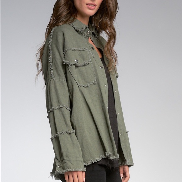 Elan Jackets & Coats Green Military Rock And Roll Jacket Poshmark